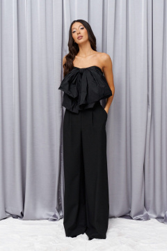 Комбинезон с открытыми плечами, бантом и брюками свободного кроя ANNETE A3629 - фото 1