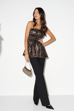 Блузка с открытыми плечами из струящейся ткани ANNETE A2060 - фото 4