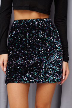 Юбка с пайетками и подкладкой прямого кроя ANNETE A1381 - фото 5