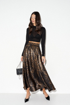 Юбка свободного кроя с леопардовым принтом и сборками ANNETE A1375 - фото 4
