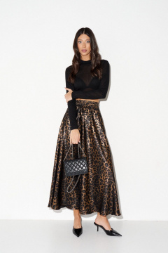 Юбка свободного кроя с леопардовым принтом и сборками ANNETE A1375 - фото 1