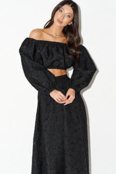 Топ с полуоткрытыми плечами из фактурной ткани ANNETE A2043 - фото 3