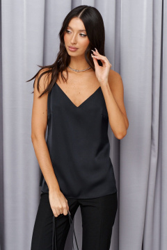 Топ из сатина с вытачками и V-образным вырезом ANNETE A2055 - фото 2