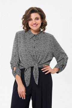 Женский деловой комплект блузка и брюки из текстиля Rishelie 974-1 - фото 4