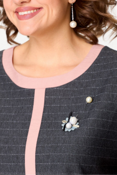 Туника из трикотажа длиной 70 см в сером цвете DaLi 4501 крупная_полоска - фото 2