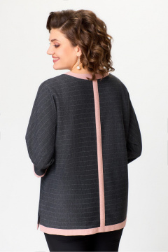 Туника из трикотажа длиной 70 см в сером цвете DaLi 4501 крупная_полоска - фото 4