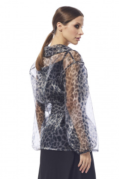 Юбка прямого силуэта из органзы с разрезом DAVA 4206 серый - фото 5