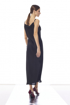 Элегантное платье из искусственного шелка с регулятором бретелей DAVA 1212 черный - фото 2
