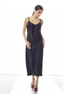 Элегантное платье из искусственного шелка с регулятором бретелей DAVA 1212 черный - фото 3
