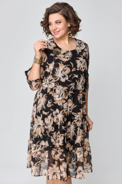 Платье свободного кроя из шифона с воланами Solomeya Lux 969А - фото 1