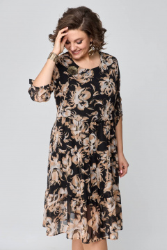 Платье свободного кроя из шифона с воланами Solomeya Lux 969А - фото 4