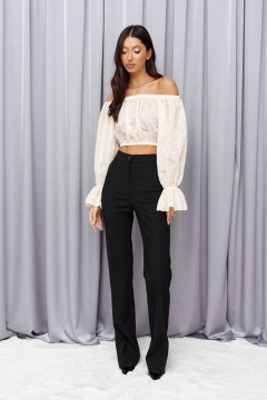 Белый прозрачный топ с сердечками на резинке ANNETE A2052 - фото 2