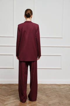 Жакет двубортный свободный с карманами на клапанах Skipper Design 306 бордо - фото 2