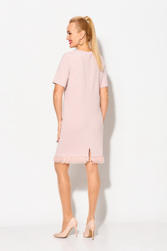 Платье нарядное из пайеток и трикотажа с аппликацией Laikony L-162 пудровый - фото 3