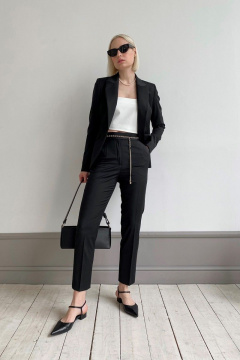 Черные брюки с высокой посадкой из костюмной ткани HELEN BIRCH В013 черный - фото 1