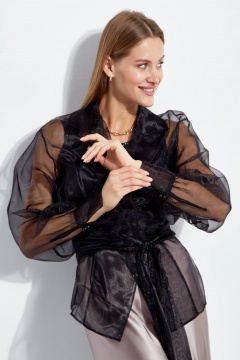 Блузка из органзы с поясом и воздушным оформлением Elady 4365 - фото 4