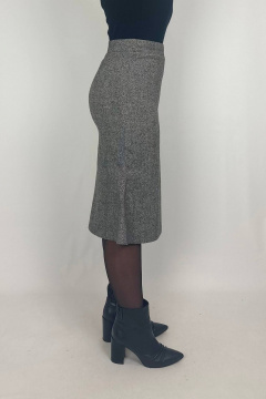 Юбка серая деловая или на каждый день из текстиля VLADOR 500128 темно-серый - фото 3