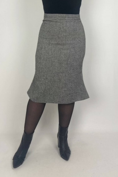Юбка серая деловая или на каждый день из текстиля VLADOR 500128 темно-серый - фото 2