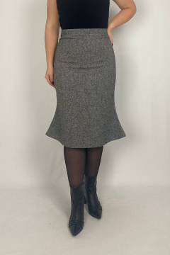 Юбка серая деловая или на каждый день из текстиля VLADOR 500128 темно-серый - фото 1