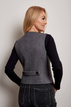 Серый женский жилет на подкладке с рельефами и карманами Azzara 1030С - фото 3