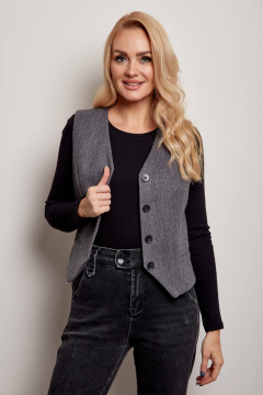 Серый женский жилет на подкладке с рельефами и карманами Azzara 1030С - фото 2