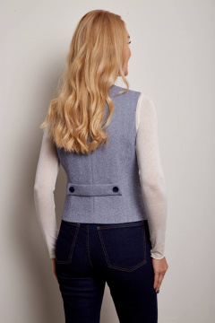 Голубой жилет на подкладке из теплой ткани с рельефами Azzara 1030Г - фото 2