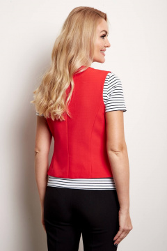 Красный жилет на подкладке из костюмной ткани с рельефами Azzara 1032К - фото 3