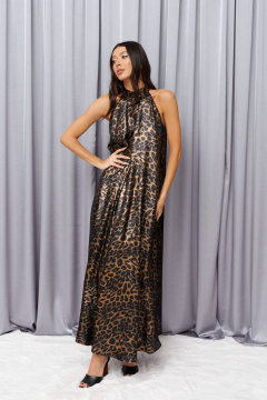 Макси платье в стиле нарядный с анималистичным принтом ANNETE A3620 - фото 1