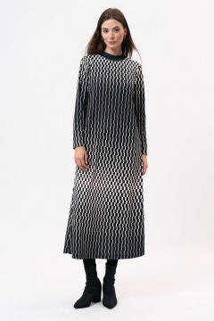 Платье на каждый день с вискозой и трикотажем Art Ribbon M1051P - фото 1