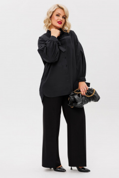 Демисезонный костюм 2-ка из текстиля и хлопка Anastasia 1114.1 черный - фото 5