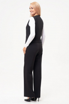 Деловой укороченный жилет из текстиля с пуговицами IVARI 208 черный - фото 5