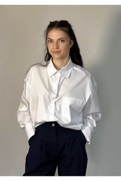 Блуза женская прямого силуэта из текстиля для делового образа Tammi 1Ш77-24/1 - фото 4