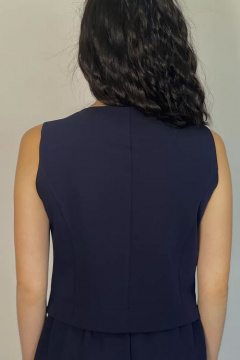 Жилет женский короткий классический для офисного и повседневного стиля Tammi 1Ш95-24/1 синий - фото 4