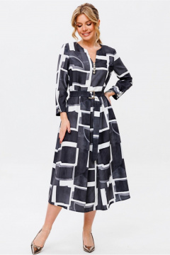 Платье из текстиля с отрезной талией и съемным поясом Faufilure C1708 - фото 2