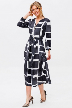 Платье из текстиля с отрезной талией и съемным поясом Faufilure C1708 - фото 1