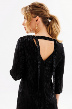 Черное жаккардовое платье с разрезами и застежкой-молнией Faufilure C1692 - фото 4