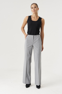 Демисезонные брюки из поливискозной ткани с прорезными карманами Панда 188563w светло-серый - фото 1