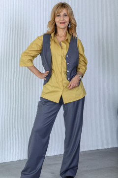 Рубашка женская свободного силуэта из хлопка для деловых и летних образов Tammi 3Т79-24/3 - фото 5