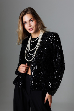 Элегантный брючный комплект из жакета с пайетками и палаццо Ларс Стиль 1019 - фото 3