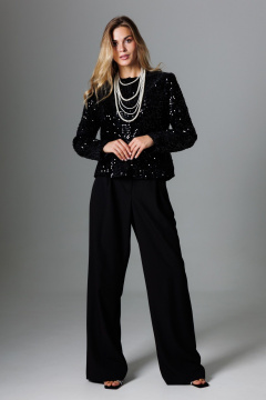 Элегантный брючный комплект из жакета с пайетками и палаццо Ларс Стиль 1019 - фото 2