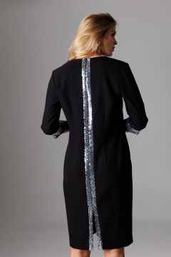 Черное платье полуприлегающего силуэта из текстиля Ларс Стиль 1026 - фото 2