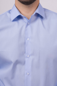 Гладкая рубашка с классическим воротником и длинным рукавом Nadex 01-088511/204-24 голубой - фото 3