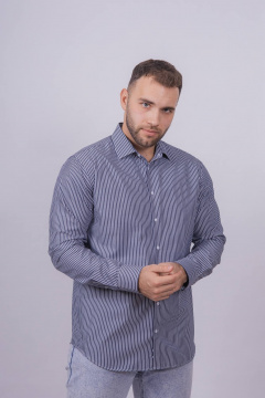 Гладкая рубашка в стиле На каждый день с карманом Nadex 01-088812/303-24 сине-белый - фото 4