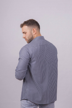 Гладкая рубашка в стиле На каждый день с карманом Nadex 01-088812/303-24 сине-белый - фото 2