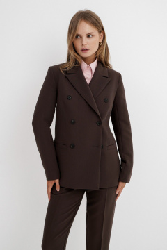 Костюм-тройка с жакетом, жилетом и брюками из текстиля PiRS 5738 коричневый - фото 5