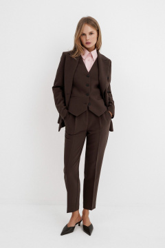Костюм-тройка с жакетом, жилетом и брюками из текстиля PiRS 5738 коричневый - фото 1
