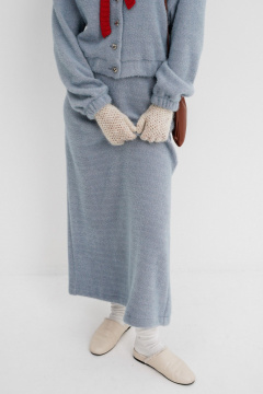 Демисезонный костюм двоий из трикотажа: бомбер и юбка PiRS 5772 голубой - фото 4