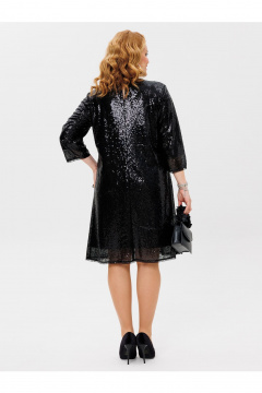 Платье из пайеток с сеткой, классический А-силуэт BRELA 2378.1 черный - фото 2
