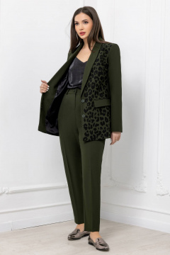 Пиджак прямого силуэта с отрезными бочками и легким приталиванием Gold Style 2675 хаки - фото 5