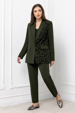 Пиджак прямого силуэта с отрезными бочками и легким приталиванием Gold Style 2675 хаки - фото 2
